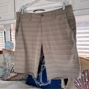 O'Neill Crossover Hybrid Shorts Men's Size 36 Khaki Stripe‎ Stretch Casual Cargo